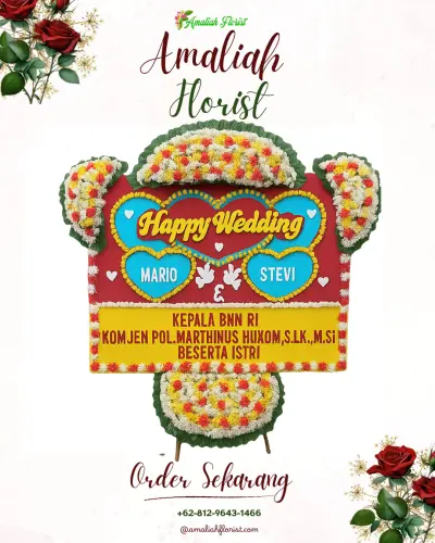 Karangan Papan Bunga Pernikahan di Tambangan
